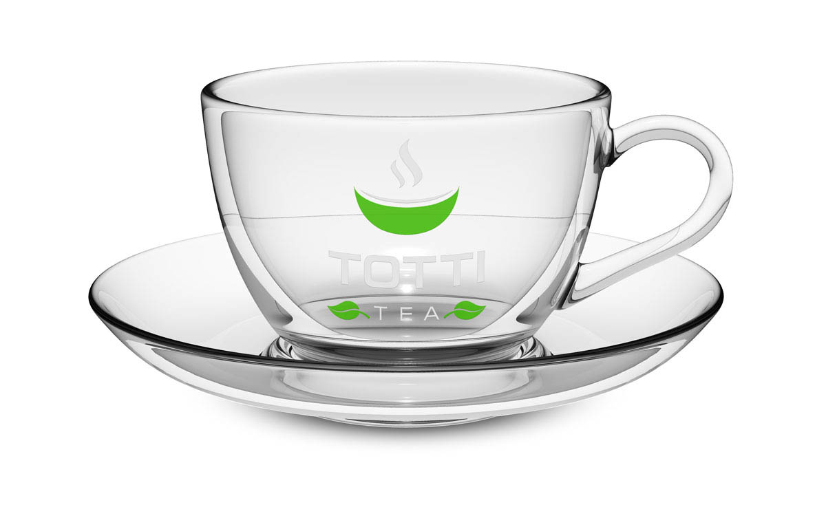 Стеклянная чашка с блюдцем TOTTI Tea