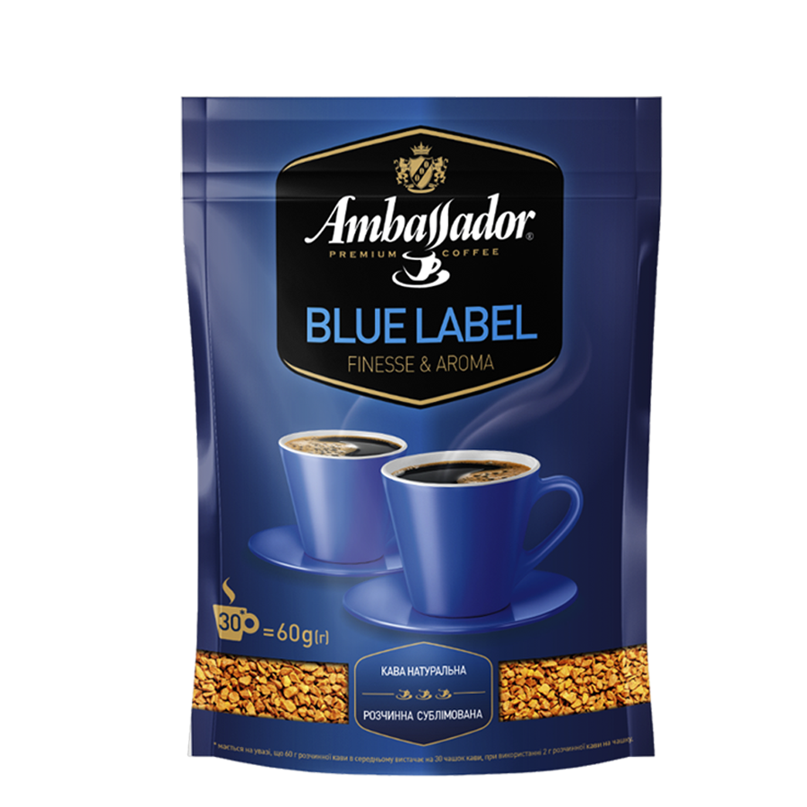 Instant sublimated coffee AMBASSADOR BLUE LABEL