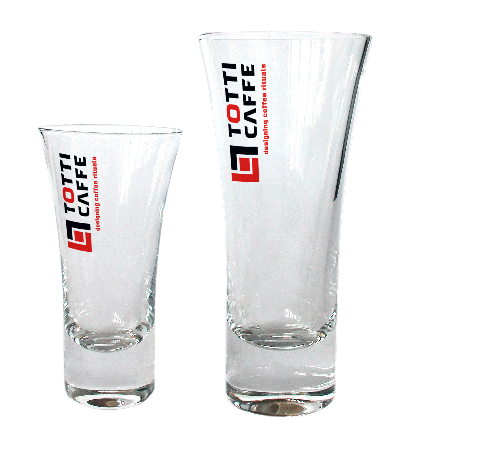 Glass from the TOTTI Caffe brand
