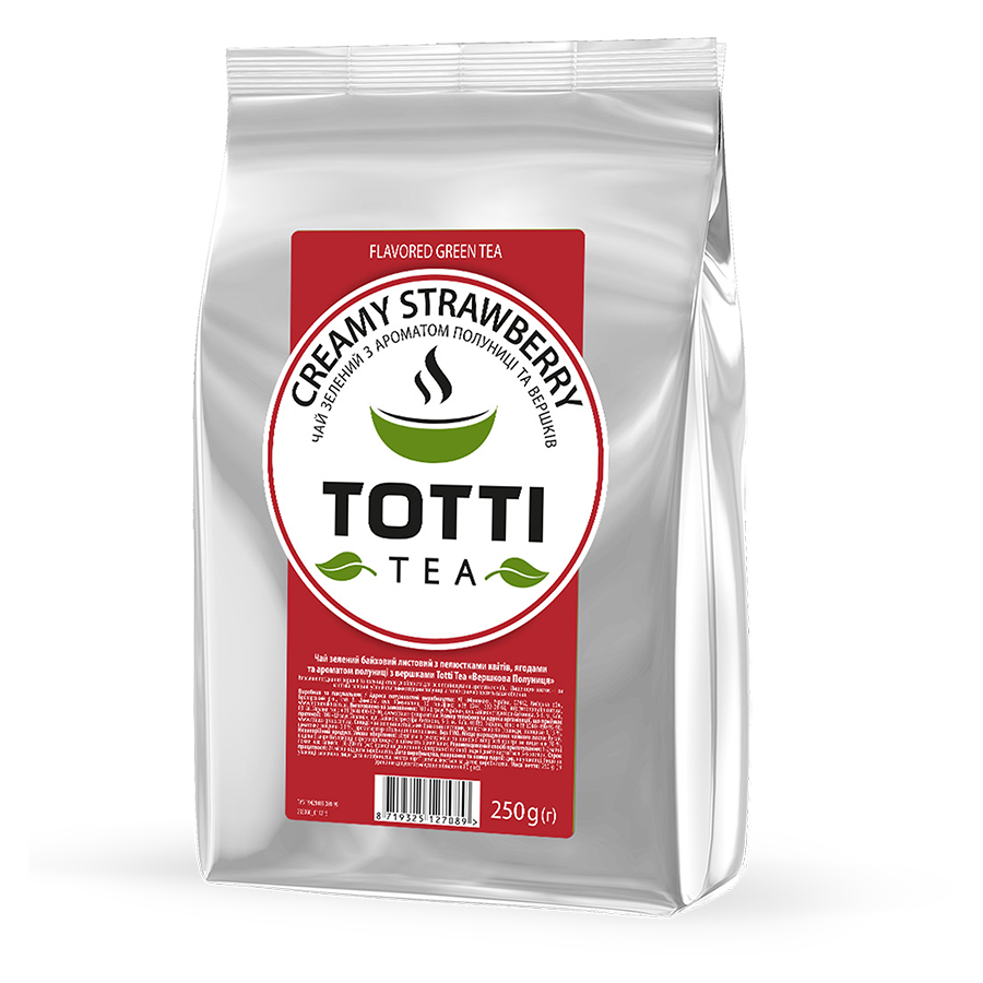 ЗЕЛЕНЫЙ ЧАЙ TOTTI TEA СЛИВОЧНАЯ КЛУБНИКА